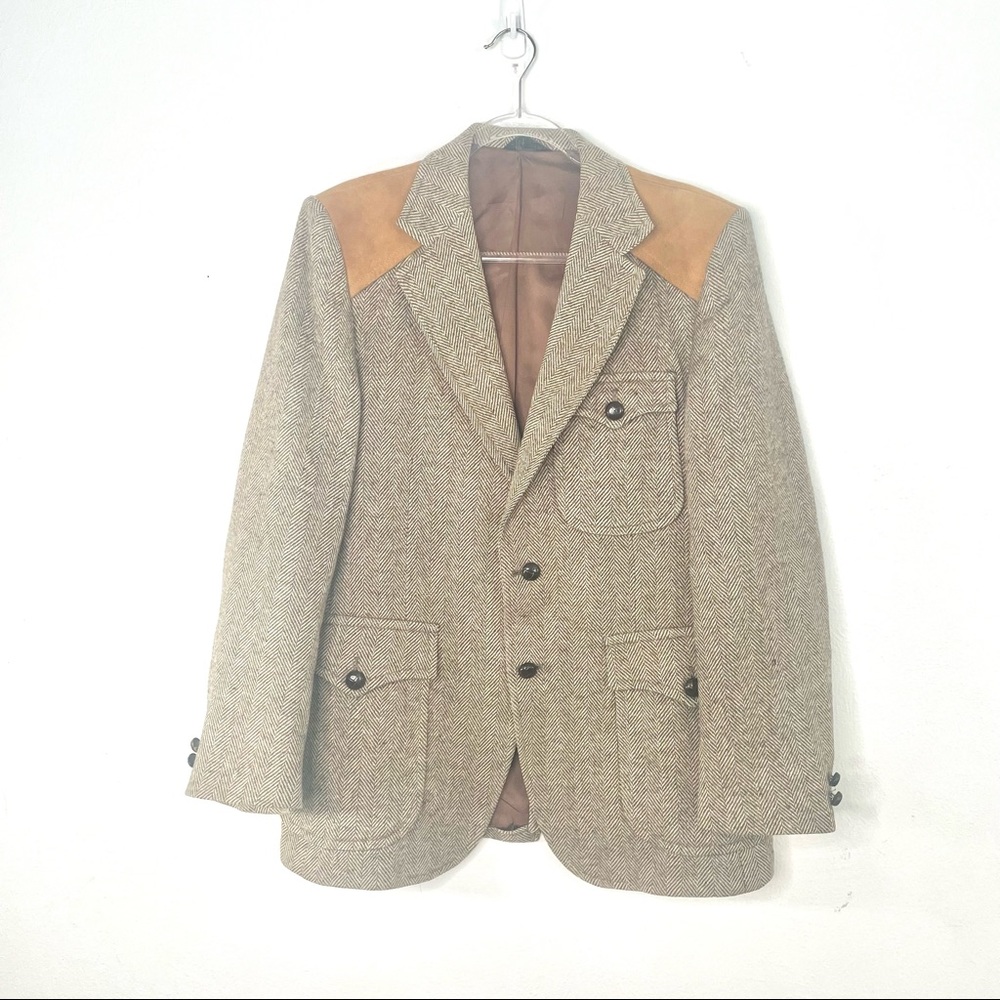 Pendleton Vintage Wool Herringbone Suit Jacket